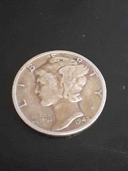 1942 US mercury dime
