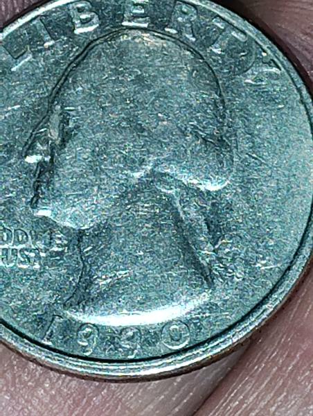 1990 quarter double die on obverse