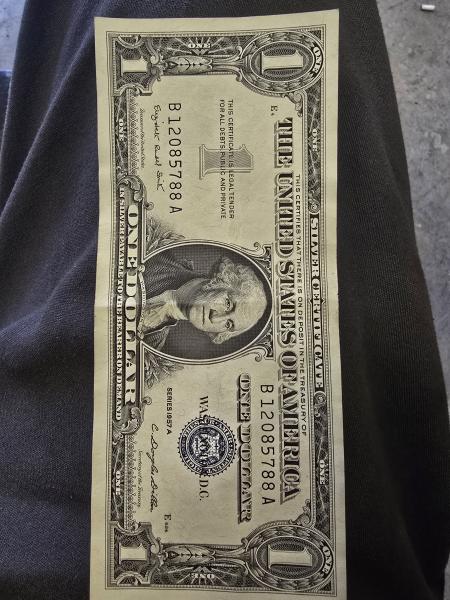1957a silver certificate..... slightly off center printing on&hellip;