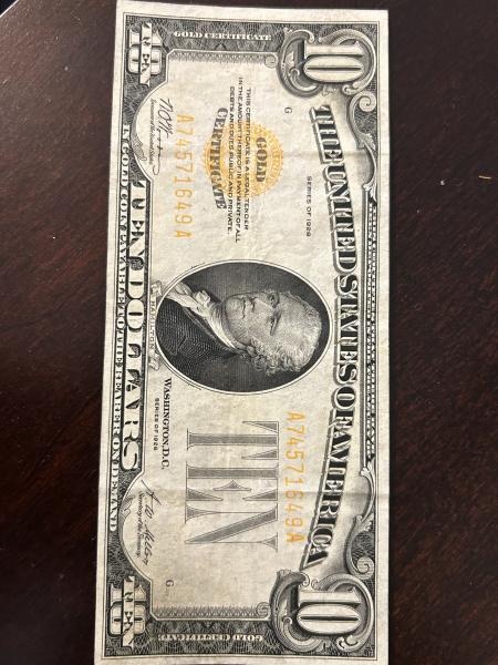 1928 $10 Gold Certificate