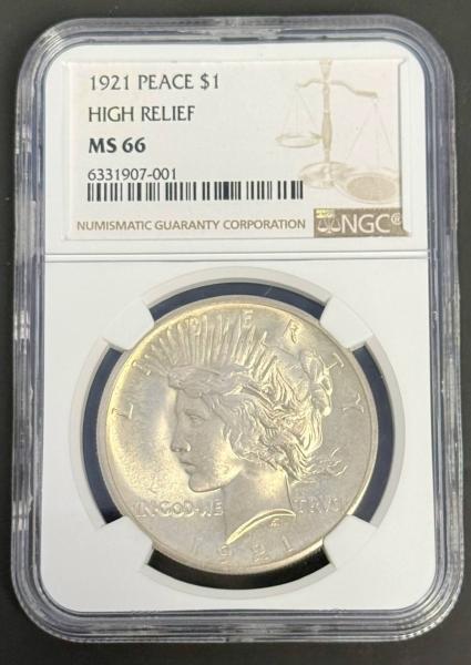 1921 peace silver dollar High relief