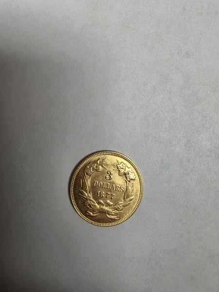 1877 3 dollar gold coin.
