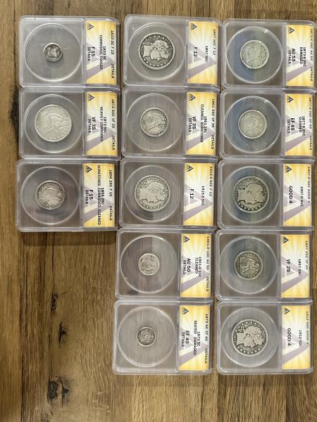 Ungraded: 1893 Quarter, 1907 Quarter, 1892 Dime, 1893-S&hellip;