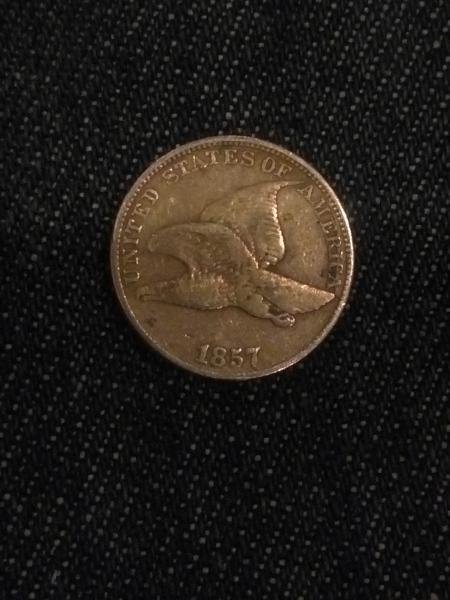 1857 big one cent penny
