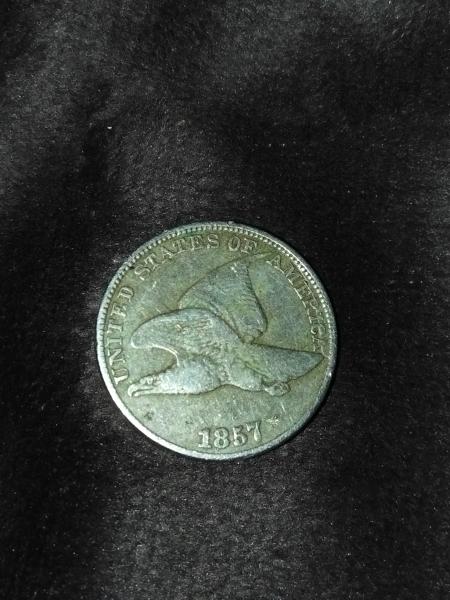 1857 big penny also flying eagle