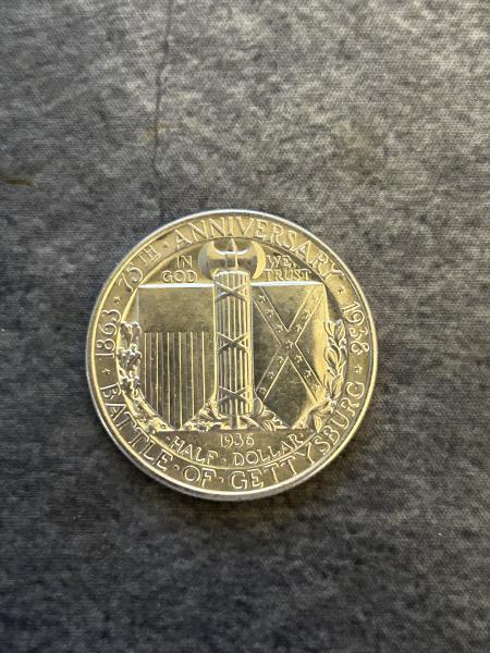 1936 Silver Gettysburg Commemorative Half Dollar