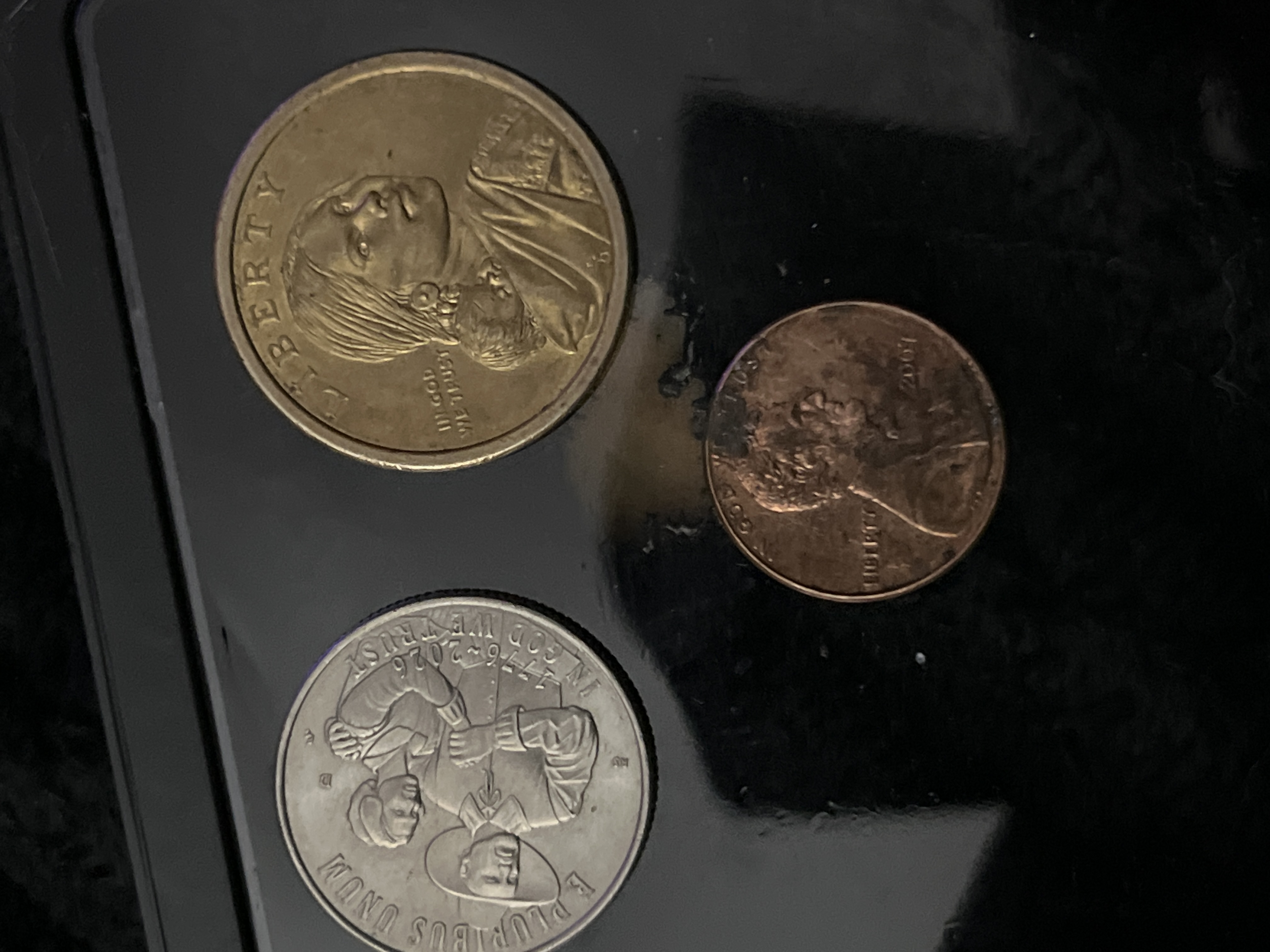 Gold sacawagia dollar One cent penny Quarter without…