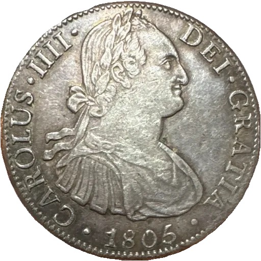 Mexico 8 reals 1805. The major details are…