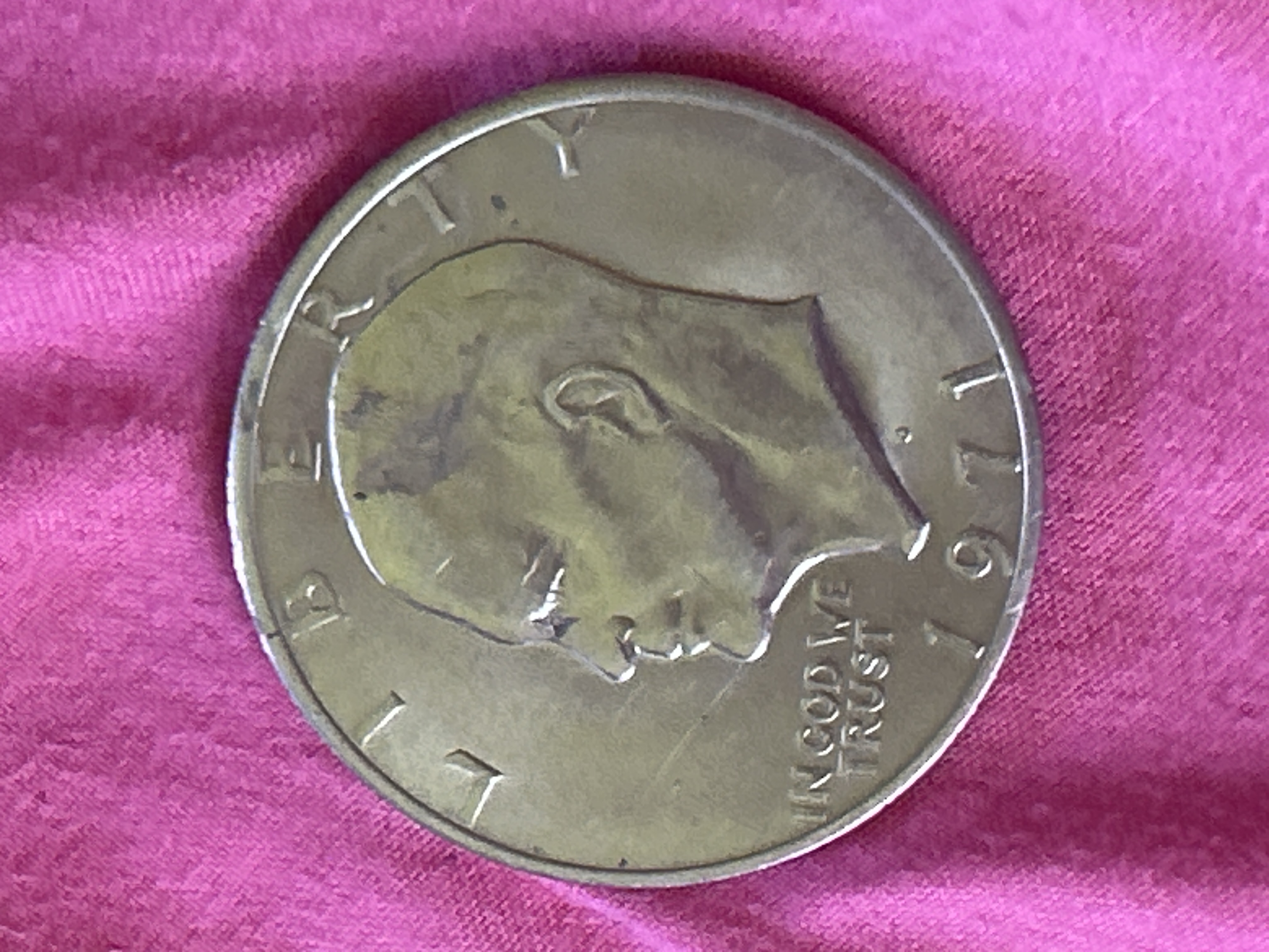 1971 silver dollar with d mint on front&hellip;