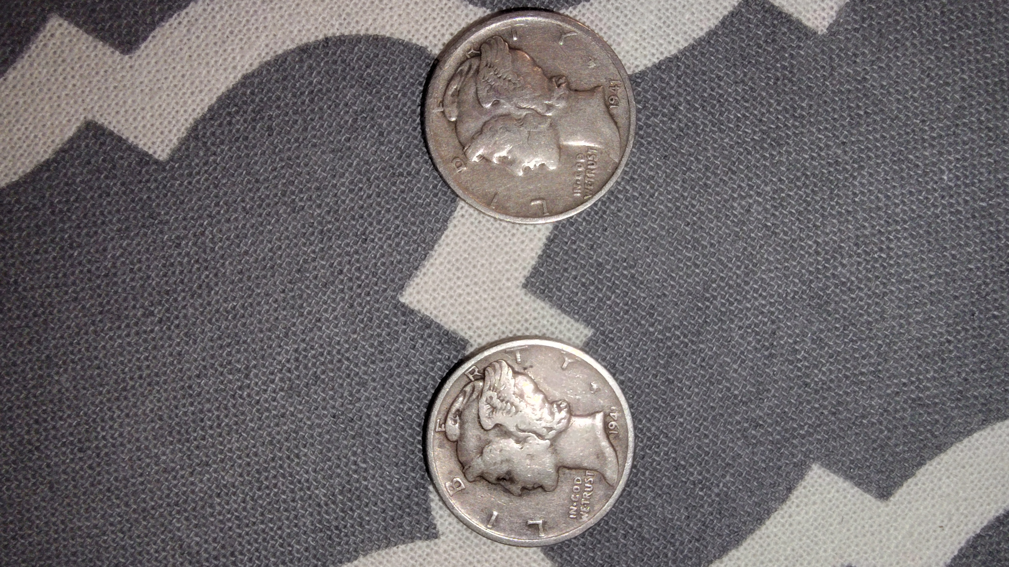 Found these dimes while working at a bank.